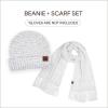 imageCC Unisex Soft Stretch Confetti Boucle Yarn Knit Beanie and Matching Fringe Scarf SetWhite