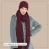 imageCC Unisex Soft Stretch Confetti Boucle Yarn Knit Beanie and Matching Fringe Scarf SetWine