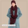 imageCC Unisex Soft Stretch Confetti Boucle Yarn Knit Beanie and Matching Fringe Scarf SetWine