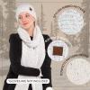 imageCC Unisex Soft Stretch Confetti Boucle Yarn Knit Beanie and Matching Fringe Scarf SetWine