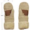 imageCC Unisex Winter Warm Inner Fuzzy Lined AntiSlip Cuff MittensBeige