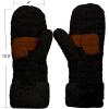 imageCC Unisex Winter Warm Inner Fuzzy Lined AntiSlip Cuff MittensBlack