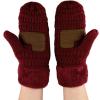 imageCC Unisex Winter Warm Inner Fuzzy Lined AntiSlip Cuff MittensBurgundy