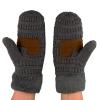 imageCC Unisex Winter Warm Inner Fuzzy Lined AntiSlip Cuff MittensDark Melange Gray