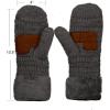 imageCC Unisex Winter Warm Inner Fuzzy Lined AntiSlip Cuff MittensDark Melange Gray