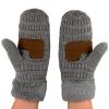 imageCC Unisex Winter Warm Inner Fuzzy Lined AntiSlip Cuff MittensLight Melange Gray