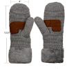 imageCC Unisex Winter Warm Inner Fuzzy Lined AntiSlip Cuff MittensLight Melange Gray