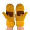 imageCC Unisex Winter Warm Inner Fuzzy Lined AntiSlip Cuff MittensMustard