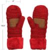 imageCC Unisex Winter Warm Inner Fuzzy Lined AntiSlip Cuff MittensRed