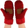 imageCC Unisex Winter Warm Inner Fuzzy Lined AntiSlip Cuff MittensRed