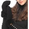 imageCC Waffle Knit Mittens For Women  Acrylic Stretchable Soft Warm Knit Cold weather Winter GlovesBlack