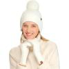 imageCC Waffle Knit Mittens For Women  Acrylic Stretchable Soft Warm Knit Cold weather Winter GlovesConvertible  Ivory