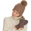 imageCC Waffle Knit Mittens For Women  Acrylic Stretchable Soft Warm Knit Cold weather Winter GlovesConvertible  Mocha