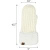 imageCC Waffle Knit Mittens For Women  Acrylic Stretchable Soft Warm Knit Cold weather Winter GlovesIvory