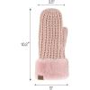 imageCC Waffle Knit Mittens For Women  Acrylic Stretchable Soft Warm Knit Cold weather Winter GlovesRose