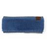 imageCC Winter Fuzzy Fleece Lined Thick Knitted Diagonal Stripes CrissCross Pattern Headband Headwrap HW2060A Button Steel Blue