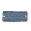 imageCC Winter Fuzzy Fleece Lined Thick Knitted Diagonal Stripes CrissCross Pattern Headband Headwrap HW2060A Button Steel Blue
