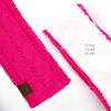 imageCC Winter Fuzzy Fleece Lined Thick Knitted Diagonal Stripes CrissCross Pattern Headband Headwrap HW2060A Neon Hotpink