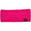 imageCC Winter Fuzzy Fleece Lined Thick Knitted Diagonal Stripes CrissCross Pattern Headband Headwrap HW2060A Neon Hotpink