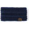imageCC Winter Fuzzy Fleece Lined Thick Knitted Diagonal Stripes CrissCross Pattern Headband Headwrap HW2060A Ribbednavy