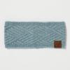 imageCC Winter Fuzzy Fleece Lined Thick Knitted Diagonal Stripes CrissCross Pattern Headband Headwrap HW2060A Snuggly Soft Yarm  Steel Blue