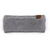 imageCC Winter Fuzzy Fleece Lined Thick Knitted Diagonal Stripes CrissCross Pattern Headband Headwrap HW2060A button Lt mel Grey