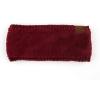 imageCC Winter Fuzzy Fleece Lined Thick Knitted Diagonal Stripes CrissCross Pattern Headband Headwrap HW2060A button Maroon