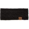 imageCC Winter Fuzzy Fleece Lined Thick Knitted Diagonal Stripes CrissCross Pattern Headband Headwrap HW2060Black Metallic