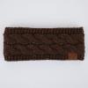 imageCC Winter Fuzzy Fleece Lined Thick Knitted Diagonal Stripes CrissCross Pattern Headband Headwrap HW2060Brownconfetti