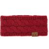imageCC Winter Fuzzy Fleece Lined Thick Knitted Diagonal Stripes CrissCross Pattern Headband Headwrap HW2060Burgundy