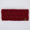 imageCC Winter Fuzzy Fleece Lined Thick Knitted Diagonal Stripes CrissCross Pattern Headband Headwrap HW2060Burgundyconfetti