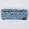 imageCC Winter Fuzzy Fleece Lined Thick Knitted Diagonal Stripes CrissCross Pattern Headband Headwrap HW2060Denimconfetti