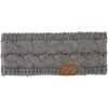 imageCC Winter Fuzzy Fleece Lined Thick Knitted Diagonal Stripes CrissCross Pattern Headband Headwrap HW2060Dk Mel Grey