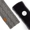 imageCC Winter Fuzzy Fleece Lined Thick Knitted Diagonal Stripes CrissCross Pattern Headband Headwrap HW2060Dk Mel Grey