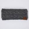imageCC Winter Fuzzy Fleece Lined Thick Knitted Diagonal Stripes CrissCross Pattern Headband Headwrap HW2060Dk Mel Grey Metallic