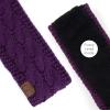 imageCC Winter Fuzzy Fleece Lined Thick Knitted Diagonal Stripes CrissCross Pattern Headband Headwrap HW2060Dk Purple