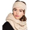 imageCC Winter Fuzzy Fleece Lined Thick Knitted Diagonal Stripes CrissCross Pattern Headband Headwrap HW2060Dk Purple