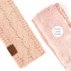 imageCC Winter Fuzzy Fleece Lined Thick Knitted Diagonal Stripes CrissCross Pattern Headband Headwrap HW2060Indi Pink