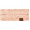 imageCC Winter Fuzzy Fleece Lined Thick Knitted Diagonal Stripes CrissCross Pattern Headband Headwrap HW2060Indi Pink