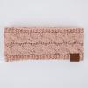 imageCC Winter Fuzzy Fleece Lined Thick Knitted Diagonal Stripes CrissCross Pattern Headband Headwrap HW2060Indi Pinkconfetti