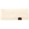 imageCC Winter Fuzzy Fleece Lined Thick Knitted Diagonal Stripes CrissCross Pattern Headband Headwrap HW2060Ivory