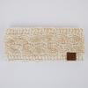 imageCC Winter Fuzzy Fleece Lined Thick Knitted Diagonal Stripes CrissCross Pattern Headband Headwrap HW2060IvoryGold