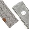 imageCC Winter Fuzzy Fleece Lined Thick Knitted Diagonal Stripes CrissCross Pattern Headband Headwrap HW2060Lt Mel Grey