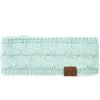 imageCC Winter Fuzzy Fleece Lined Thick Knitted Diagonal Stripes CrissCross Pattern Headband Headwrap HW2060Mint