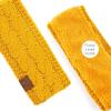 imageCC Winter Fuzzy Fleece Lined Thick Knitted Diagonal Stripes CrissCross Pattern Headband Headwrap HW2060Mustard