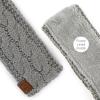 imageCC Winter Fuzzy Fleece Lined Thick Knitted Diagonal Stripes CrissCross Pattern Headband Headwrap HW2060Natural Grey
