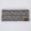 imageCC Winter Fuzzy Fleece Lined Thick Knitted Diagonal Stripes CrissCross Pattern Headband Headwrap HW2060Natural Greyconfetti
