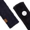 imageCC Winter Fuzzy Fleece Lined Thick Knitted Diagonal Stripes CrissCross Pattern Headband Headwrap HW2060Navy