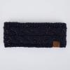 imageCC Winter Fuzzy Fleece Lined Thick Knitted Diagonal Stripes CrissCross Pattern Headband Headwrap HW2060Navyconfetti
