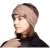 imageCC Winter Fuzzy Fleece Lined Thick Knitted Diagonal Stripes CrissCross Pattern Headband Headwrap HW2060Neon Yellow